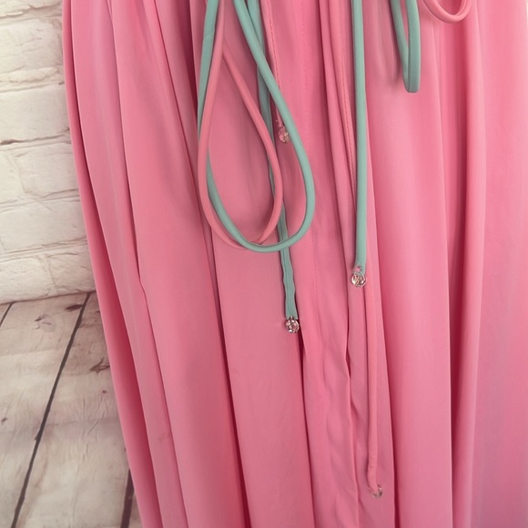 RARE 70’s VANITY FAIR BARBIECORE pink gown/lounge wear maxi dress SZ M VTG ROBE - Picture 4 of 11